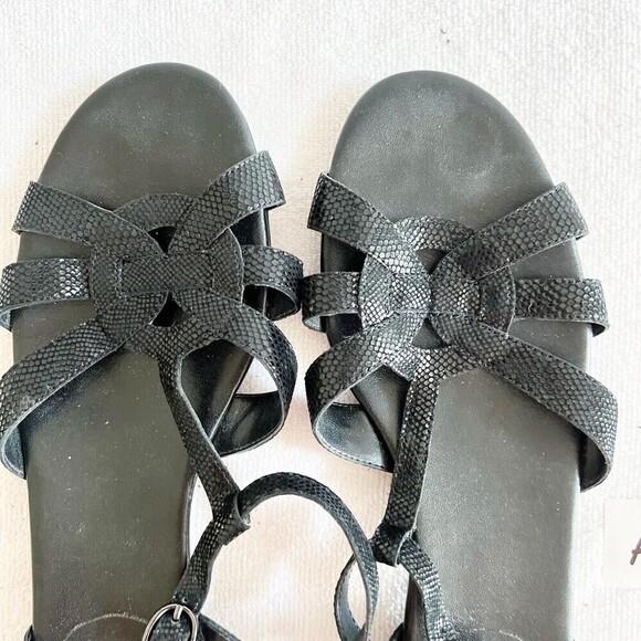 VANELi Womens Leather Multi-Strap Sandals Brandy Black 10.5 Comfort - Picture 9 of 12